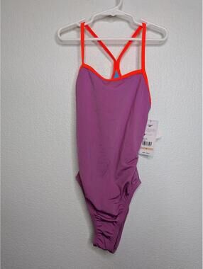 NWT Speedo One Piece Swimsuit Size 28 Purple Pink Vibe Collection